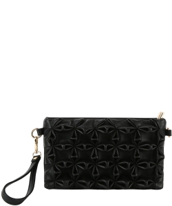 Fashion Flower Clutch Crossbody Bag GLE-0124 BLACK